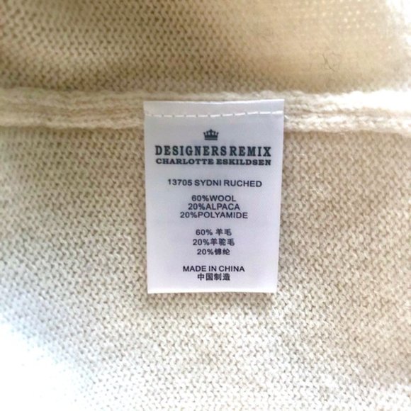 Designers Remix Sydni Ruched Wool Sweater in Ivory - Picture 7 of 7